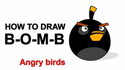 How To Draw B O M B Angry Bird How To Draw Angry Birds Smotret V Efire