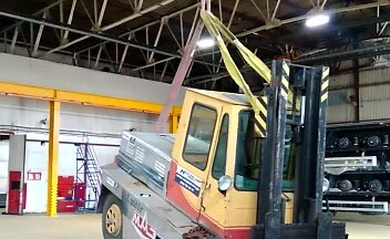 Работа однобалочного опорного крана производство фирмы КранШталь