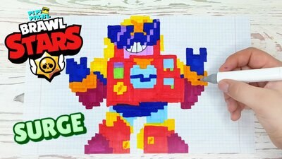 Surge Serdzh Iz Igry Brawl Stars Risunki Po Kletochkam Pixel Art Smotret V Efire - surge pixel art brawl stars facile