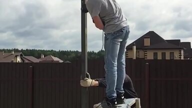 Монтаж навеса под авто