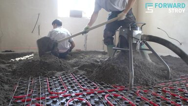 Устройство полусухой стяжки пола