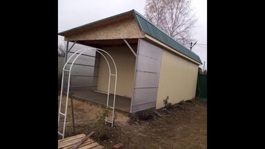 Гараж от пола до крыши + беседка