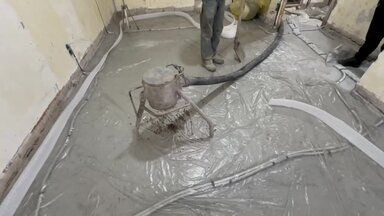 Полусухая стяжка пола. Начало работ.