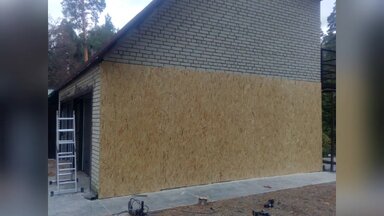 Монтаж фасадной плитки хауберг + крыша