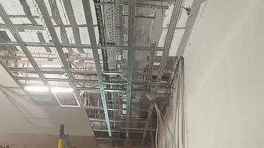 Монтаж потолка 2 слоя гипсокартона.ресторан да