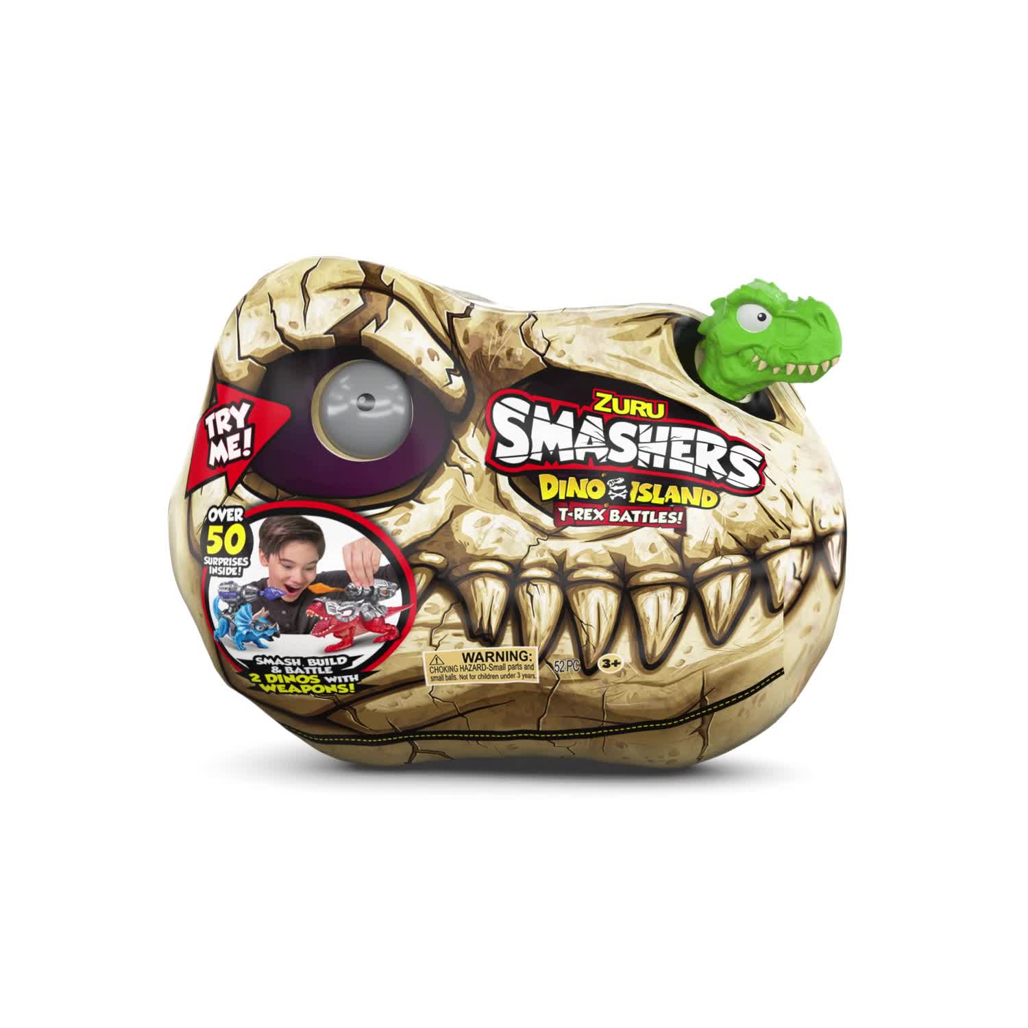 Игровой набор ZURU SMASHERS Dino Island T-Rex Battles, Битва тираннозавров, игрушки для мальчиков, 74102 — фото 1