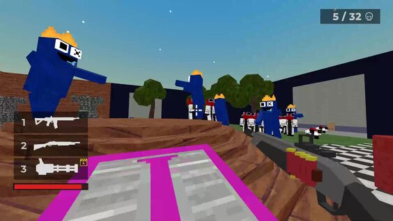 Blue Attacking Rainbow Friends Roblox