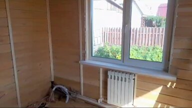 Отделка кухни имитацией бруса