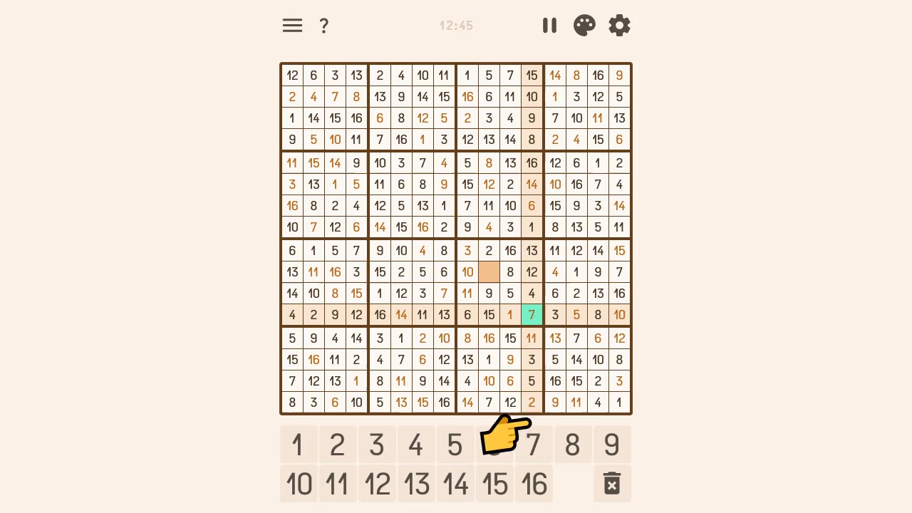 Судоку 16x16