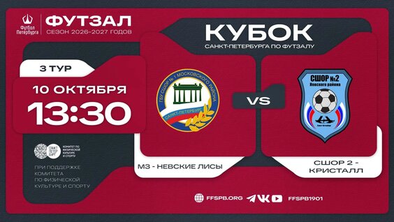 Московская застава - Невские Лисы — СШОР №2 Невского района Кристалл | Кубок Санкт-Петербу...