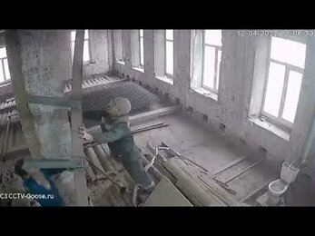 Монтаж пола в здании начала 20 века. Time-lapse.