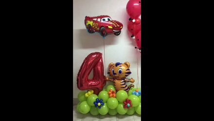 Фигуры из воздушных шаров. Тигрёнок из воздушных шаров на Полянке
