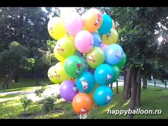 Интернет-магазин воздушных шаров HAPPYBALLOON.RU - Букет из 50 шариков Hello Kitty