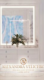 Дизайн ванной комнаты 6,5м.кв. Белый #мрамор и #голубойоникс с подсветкой. #Современныйстиль #ванная