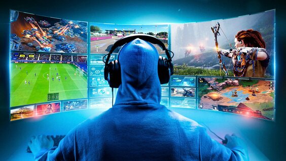 разнообразие видеоигр на экране монитора