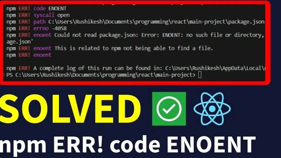How to Fix npm ERR Code Enoent npm ERR syscall Open Error -Enoent No ...