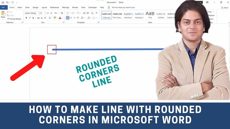 How to make line with rounded corners in Microsoft word - Смотреть ...