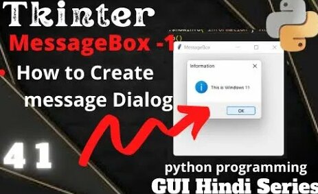 How to create message box in tkinter (41)|| python programming ||GUI ...