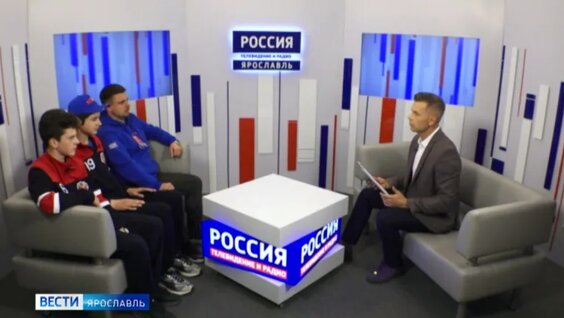 Интервью с хоккеистами клуба «Ярославич» Матвеем Тарасовым и Мариусом Ахуновым и их тренер...
