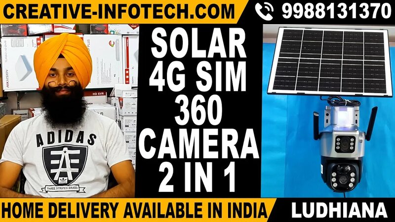 4G sim solar camera 2 in 1 360 | solar cctv camera | dual lens camera ...