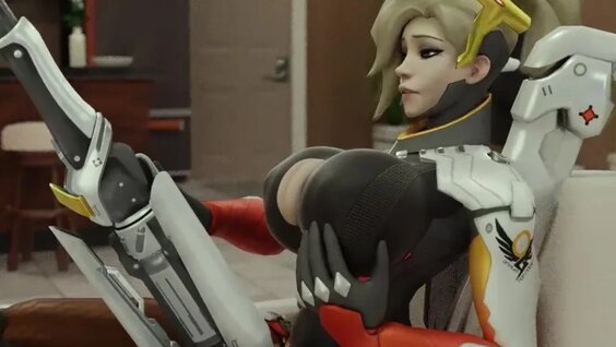 Overwatch mercy relax, growing giant tits, big boobs, masturbation porn sfm hentai sex