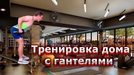 Тренировка дома с гантелями для мужчин! Упражнения в домашних условиях.