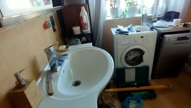 Душевой поддон и смеситель. Временный монтаж. - Смотреть онлайн в ...