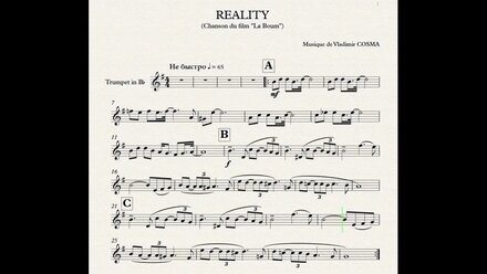 Cosma - Reality (sheet music trumpet)