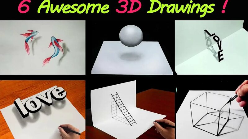 6 Easy 3D Drawing Tutorial ! Easy 3D illusion Drawing tutorials ...