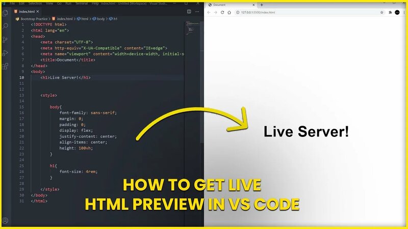 Get live HTML Preview in VS Code (Live Server Tutorial) - Смотреть ...