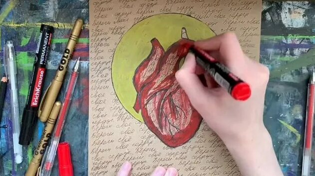 Realistic heart | speed painting | Heart speed painting | рисуем ...