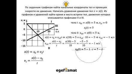 Как найти место и время встречи тел | Кинематика