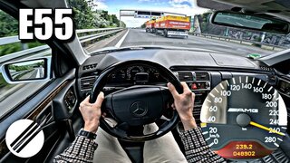 1999 Mercedes-Benz E55 AMG W210 Top Speed Drive on German Autobahn