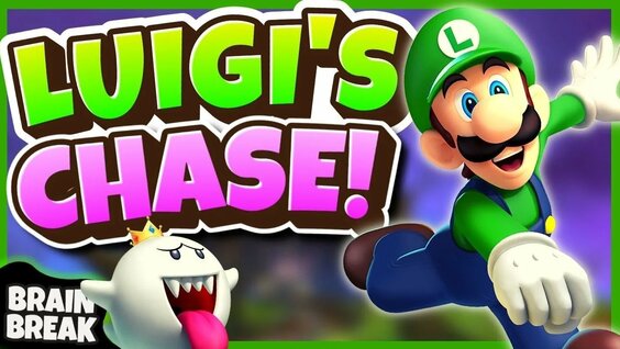 Luigi Chase Halloween Brain Break | Mario Run | Just Dance | Freeze ...
