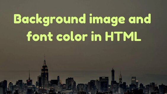 How to change background color and font in Html - EroFound