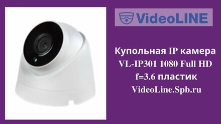 Купольная IP камера VL-IP301 1080 Full HD f=3.6 пластик