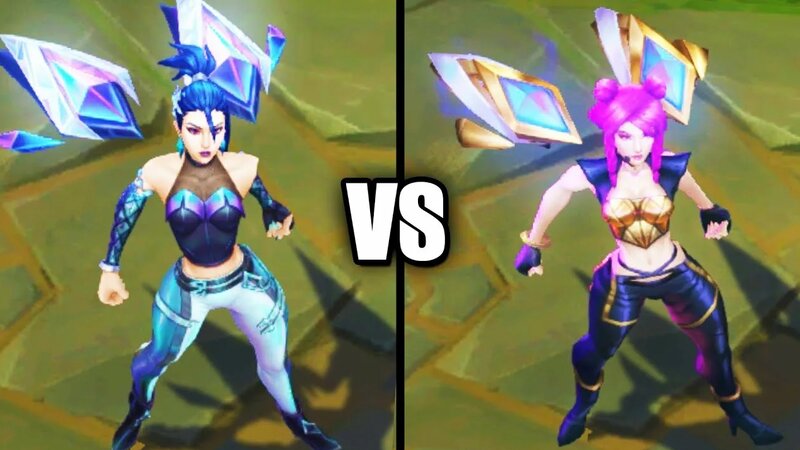 KDA ALL OUT Kaisa vs KDA Kaisa Epic Skins Comparison (League of Legends ...