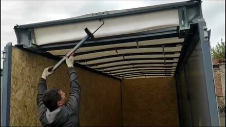 Сдвижные крыши, антилëд на фургон тентованный для ГАЗели. Работа механизма