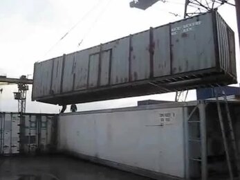 Морской контейнер 40 футов - разгрузка