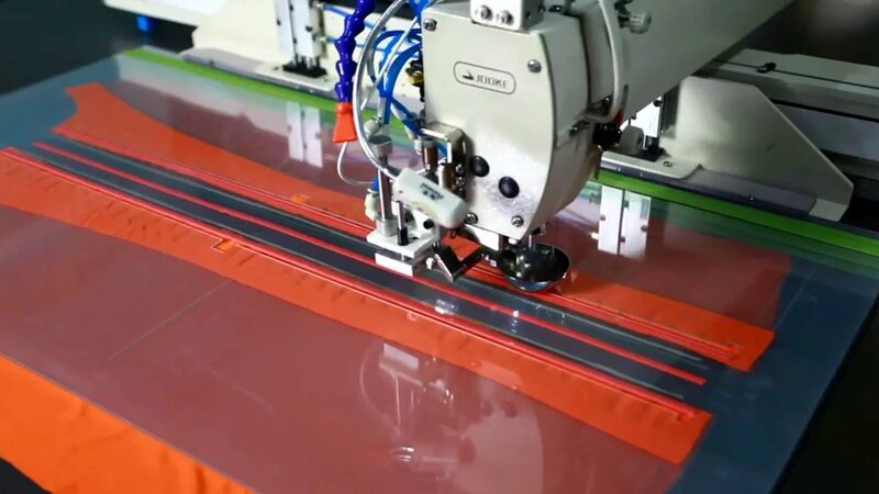 Adidas sports jacket zipper Automatic pattern sewing machine stitching ...