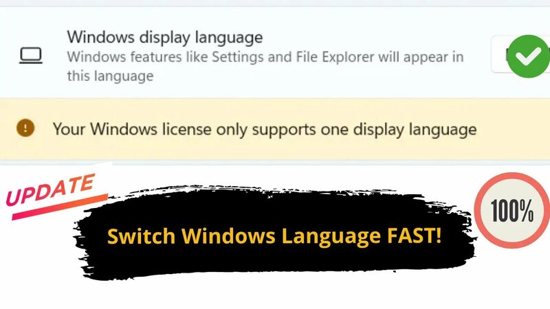 How to fix your windows license only supports one display language ...