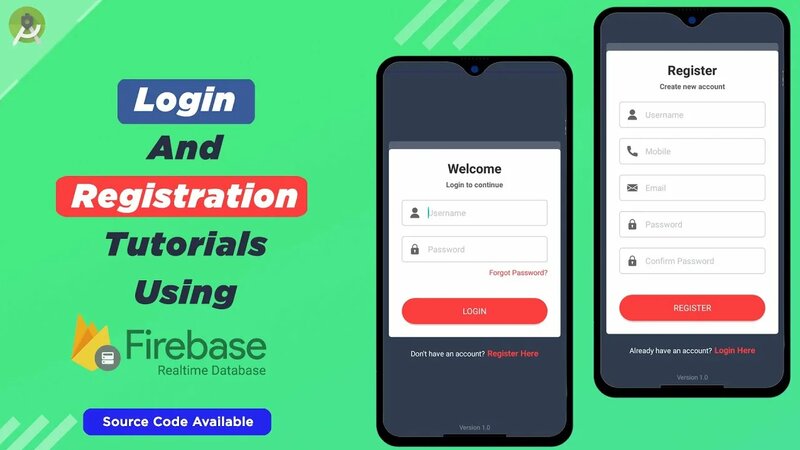 How to Login and Register using Firebase Realtime Database | Android ...