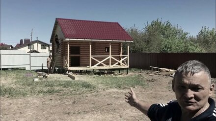 Отзыв о компании "Тёплая Дача", баня из бревна, первый этап