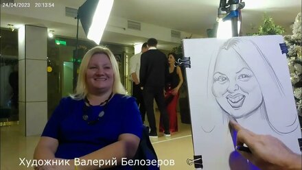Работа шаржиста на Новогоднем празднике