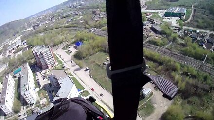 Жигулевск с высоты птичьего полета, на паромоторе продолжение полета