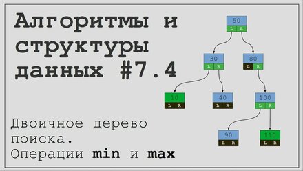 Алгоритмы и структуры данных #7.4. Двоичное дерево поиска (BST). Операции min и max.