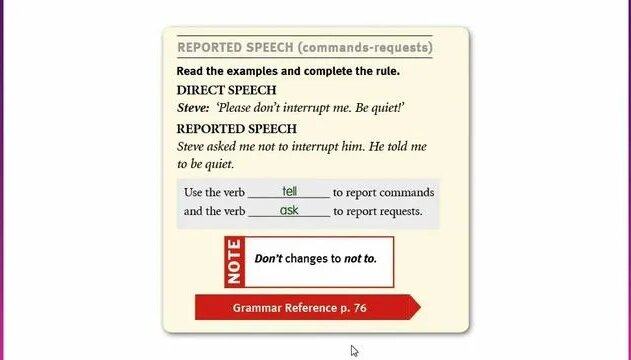 Reported Speech questions, commands and requests - Смотреть онлайн в ...