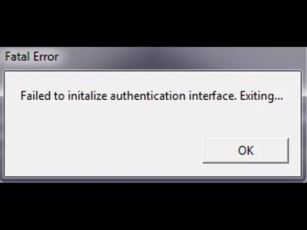 Fatal error l Failed to initalize authentication interface. Exiting ...