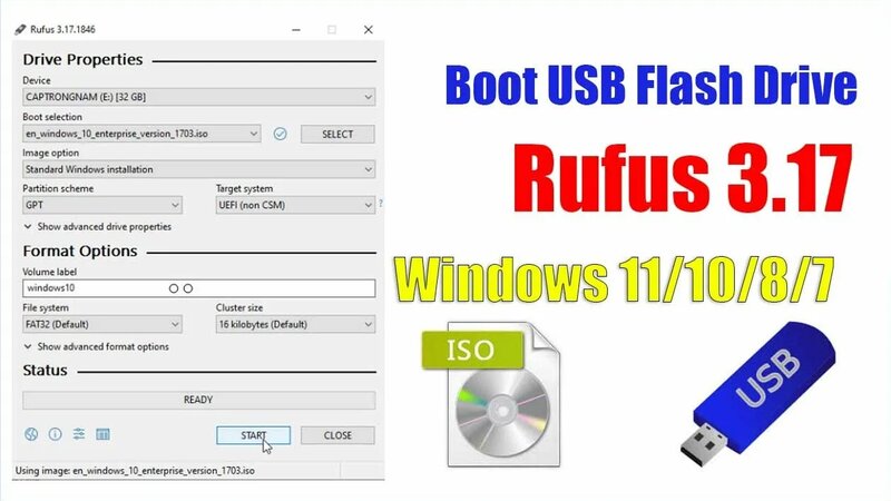 Boot USB Flash Drive with Rufus 3.17 | Windows 7/8/8.1/10/11 - Смотреть ...
