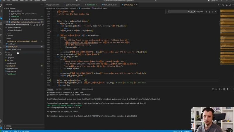 2022 FREE Professional Python - Task / Exercise 2 - Github CLI - Manu ...